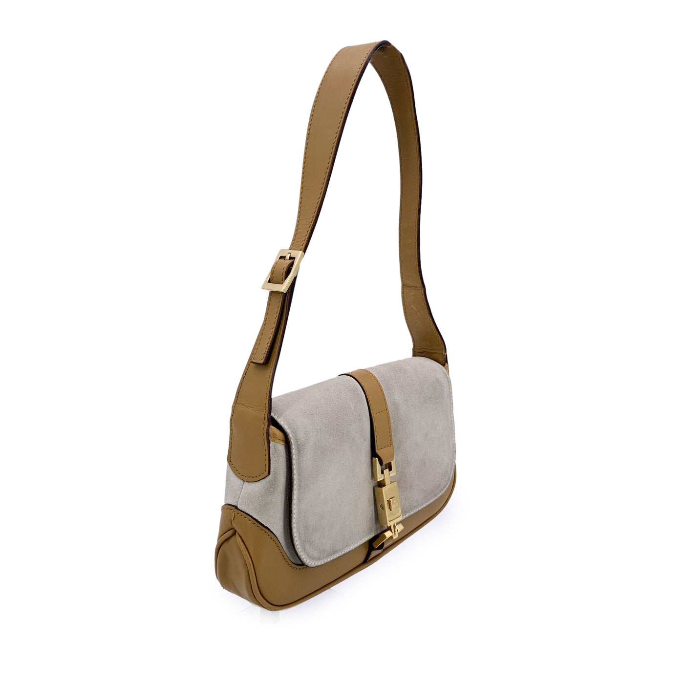 Gucci Beige Suede and Leather Mini Flap Jackie Bag Tom Ford Era