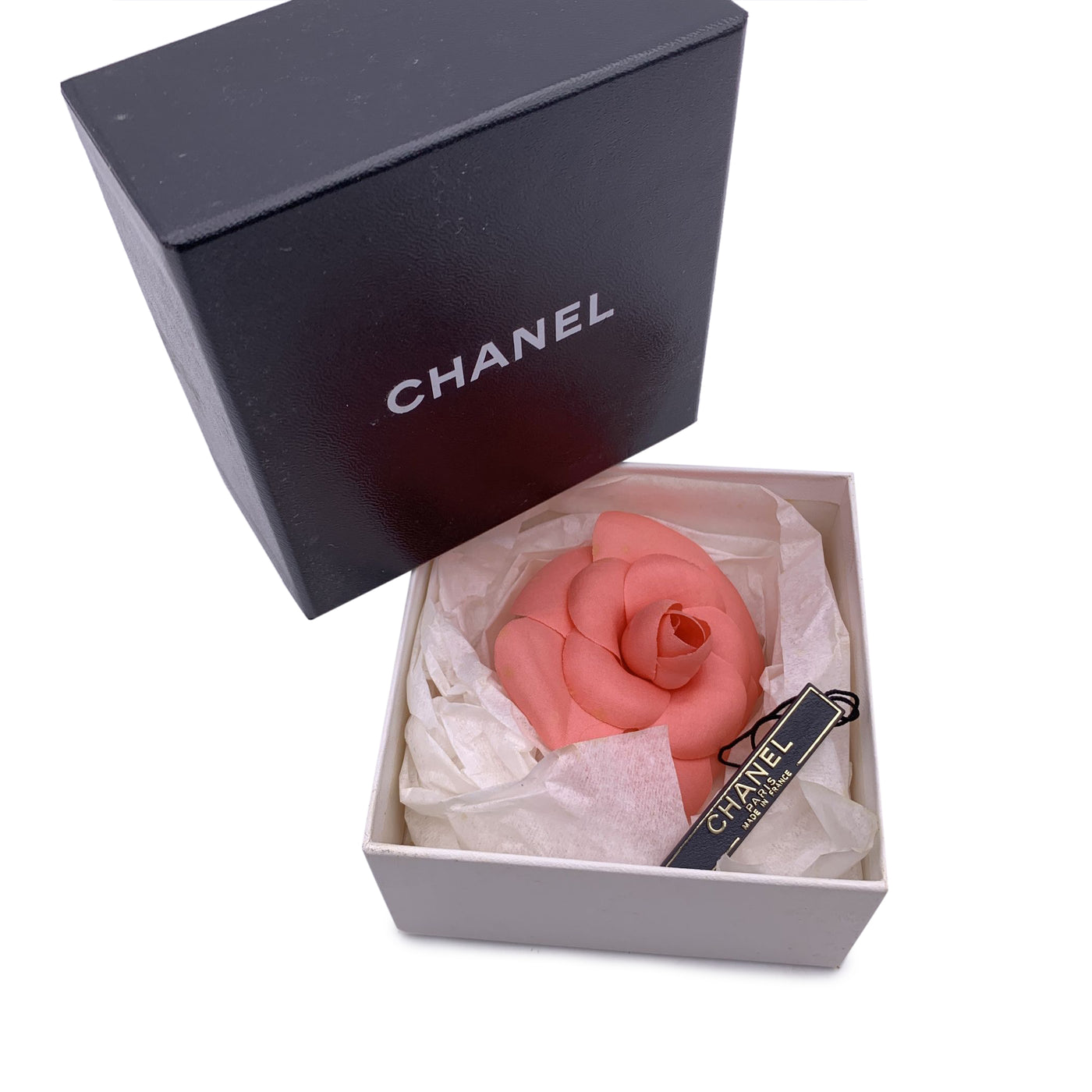 Chanel Vintage Fabric Pink Flower Pin Brooch Camellia Camelia