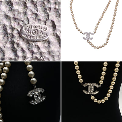 Chanel 06 Faux Pearls Beads Necklace or Belt with CC Logos