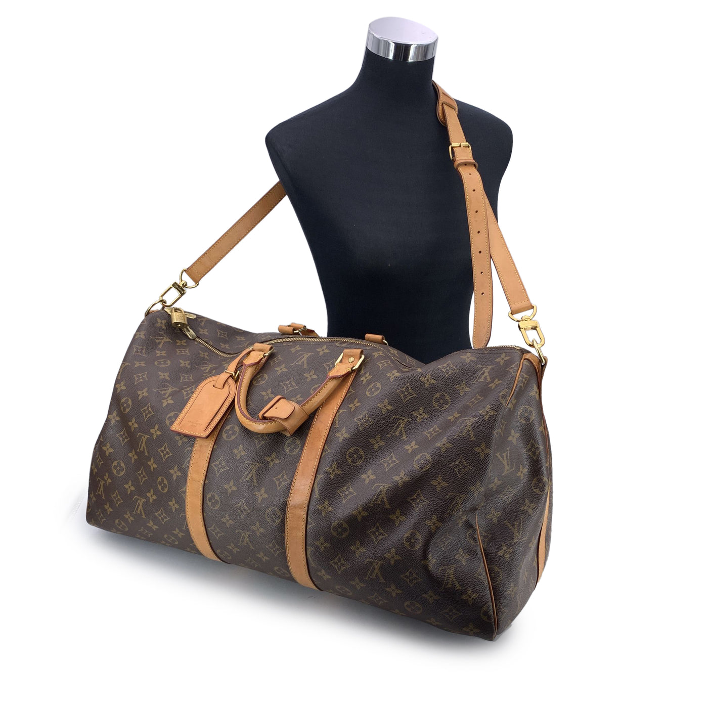 Louis Vuitton Monogram Canvas Keepall Bandouliere 55 Travel Bag