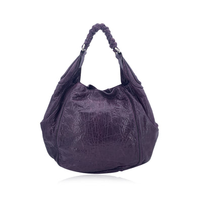 Givenchy Purple Distressed Leather Eclipse Hobo Tote Shoulder Bag