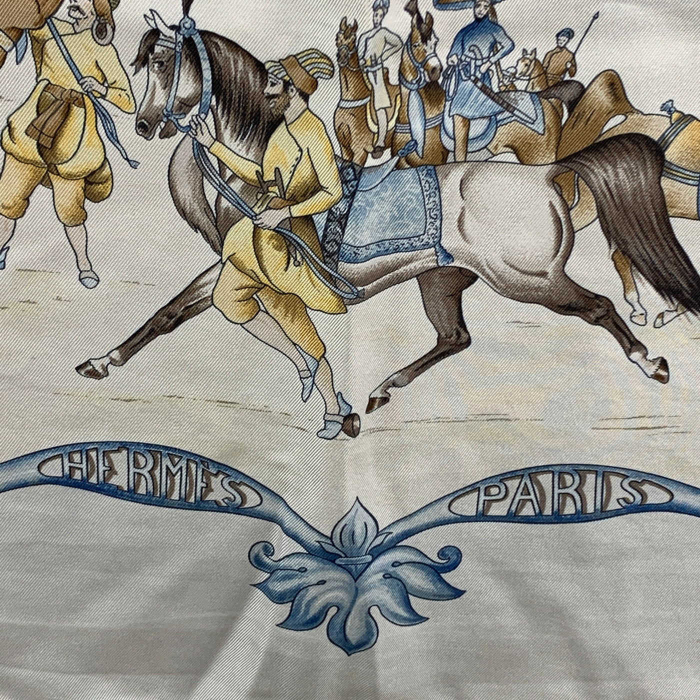 Hermes Paris Silk Scarf Les Chevaux des Moghols 1993 De Fougerolle