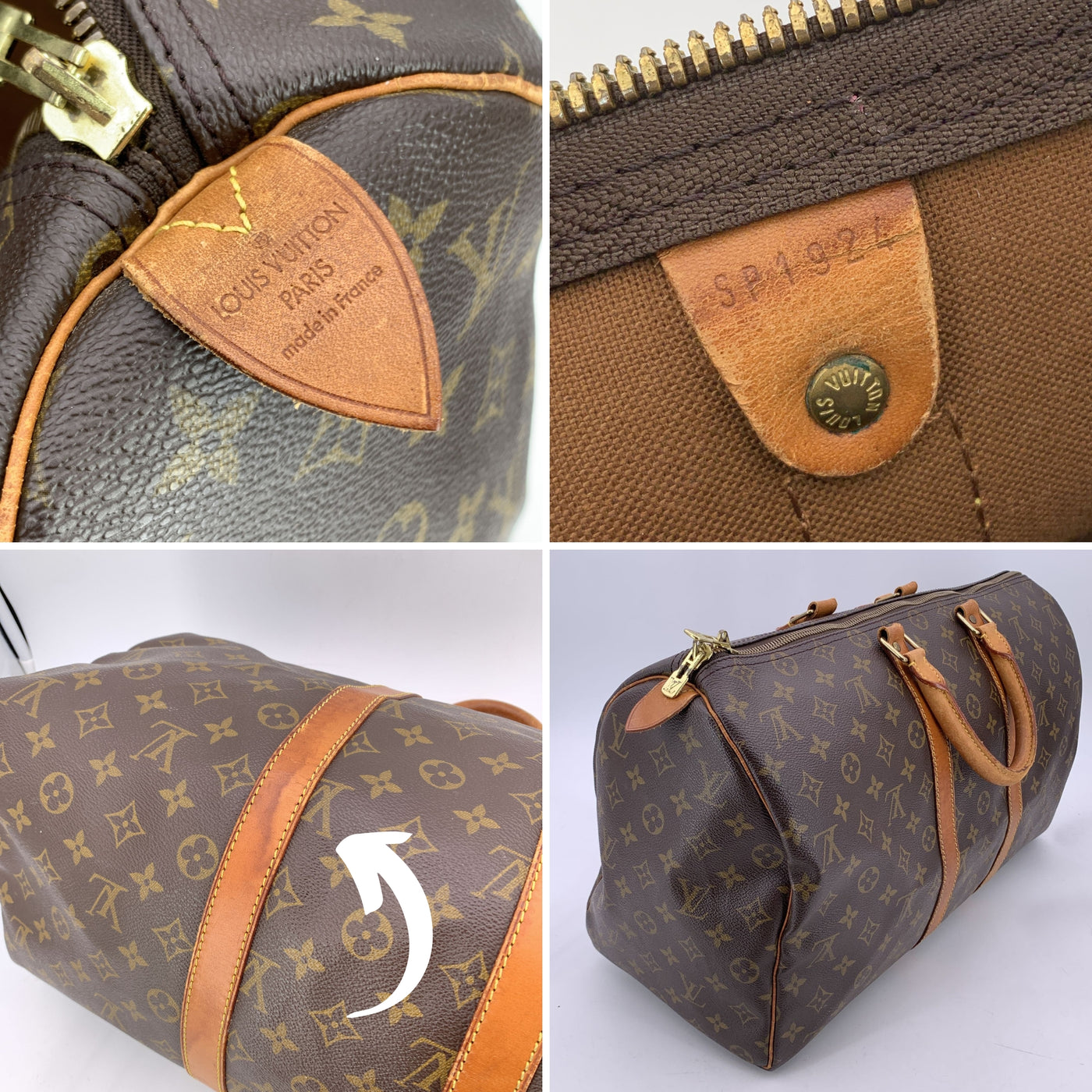 Louis Vuitton Vintage Monogram Canvas Keepall 45 Travel Duffel Bag