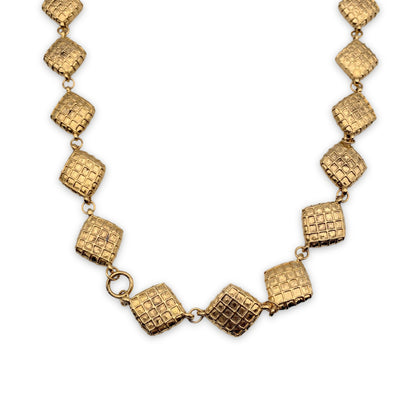 Chanel Vintage Gold Metal Quilted Collar Necklace