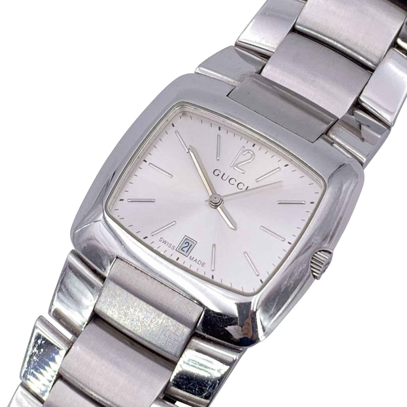 Gucci Stainless Steel Mod 8500 M Wrist Watch Silver Dial