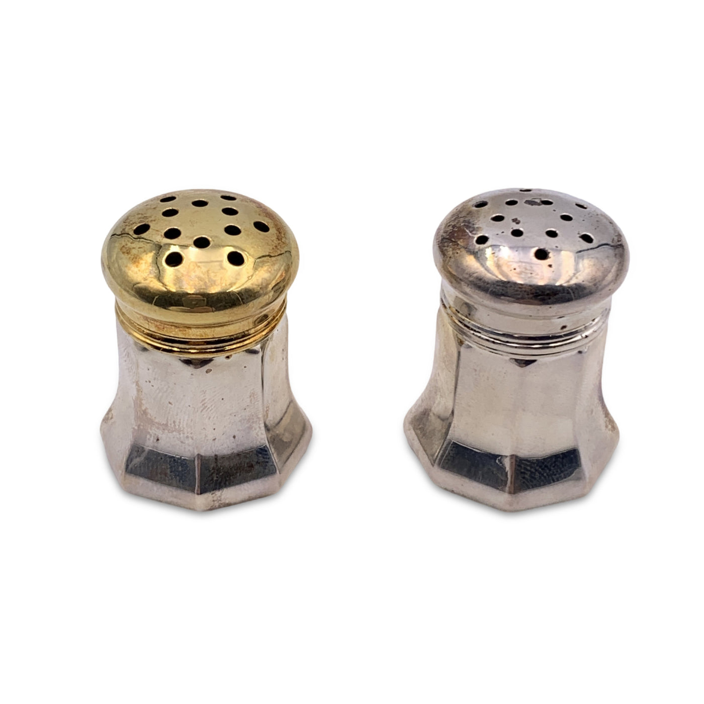 Cartier Vintage Sterling Silver Mini Pepper and Salt Shakers Set