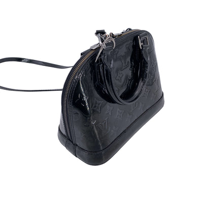 Louis Vuitton Black Monogram Vernis Alma BB Bag Handbag with Strap