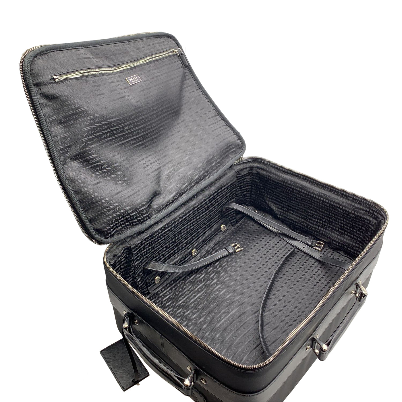 Prada Black Nylon Rolling Suitcase Trolley Luggage Travel Bag