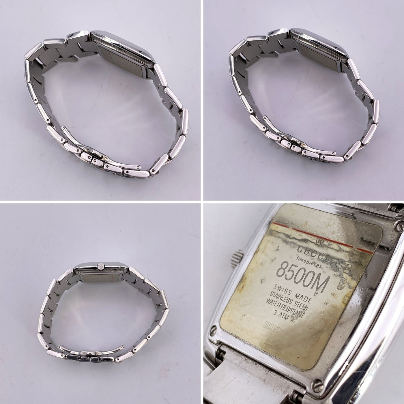 Gucci Stainless Steel Mod 8500 M Wrist Watch Silver Dial