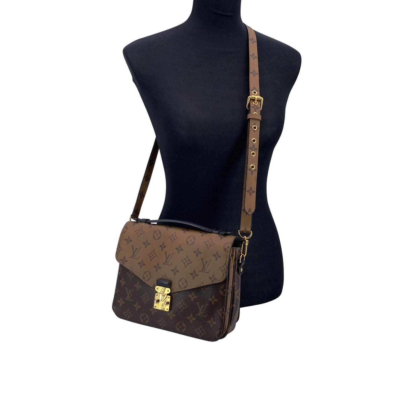 Louis Vuitton Monogram Reverse Pochette Metis Handbag Shoulder Bag