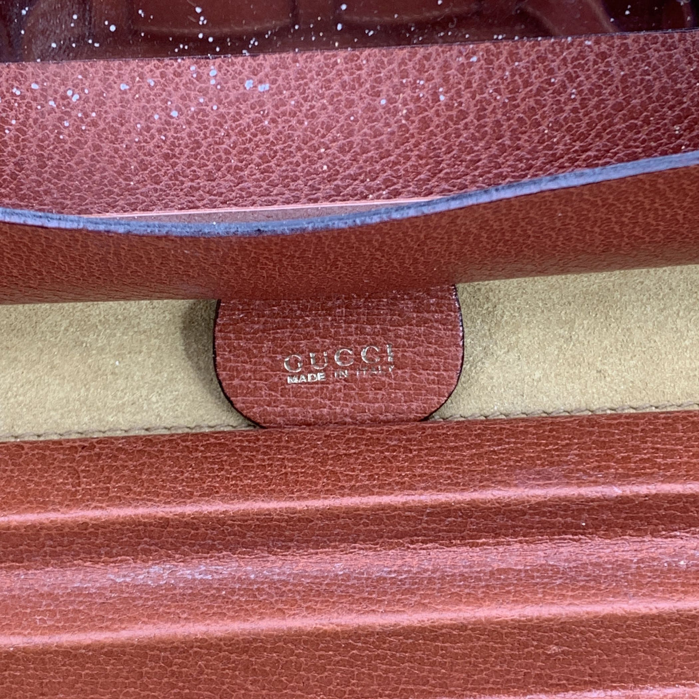 Gucci Vintage Brown Leather Train Case Beauty Travel Bag