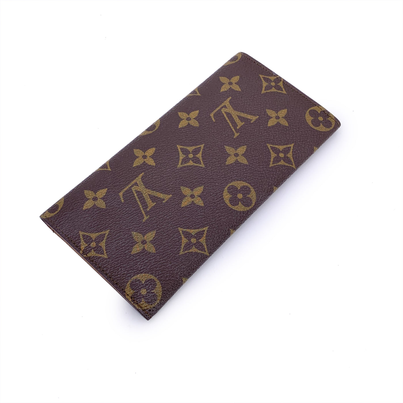 Louis Vuitton Vintage Brown Monogram Canvas Long Bifold Bill Wallet