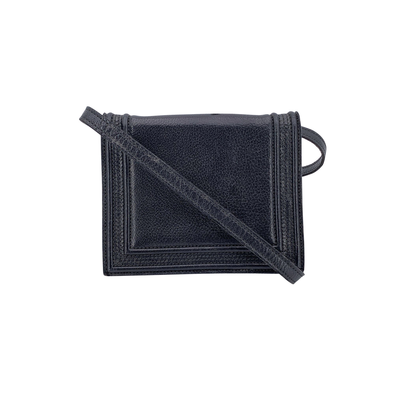 Yves Saint Laurent Vintage Black Leather Small Convertible Bag