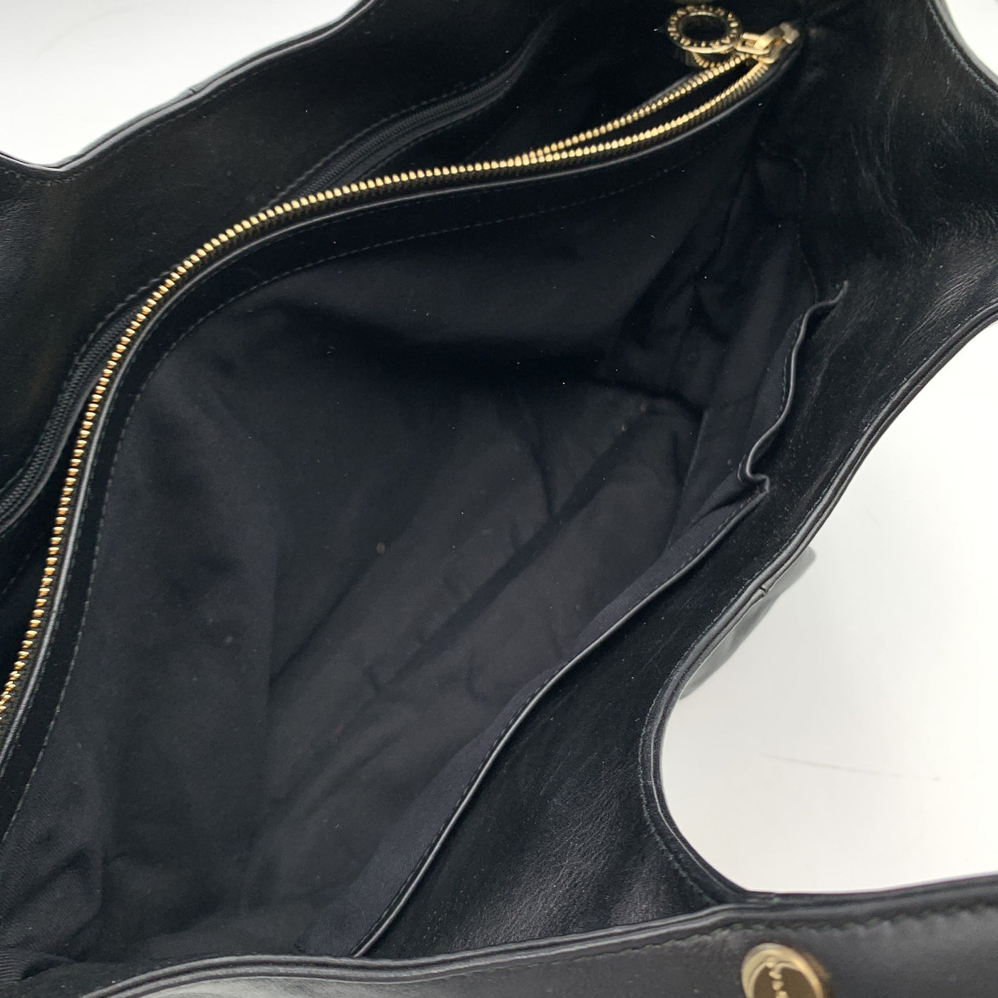 Bvlgari Bulgari Black Leather Chandra Hobo Shoulder Bag Tote