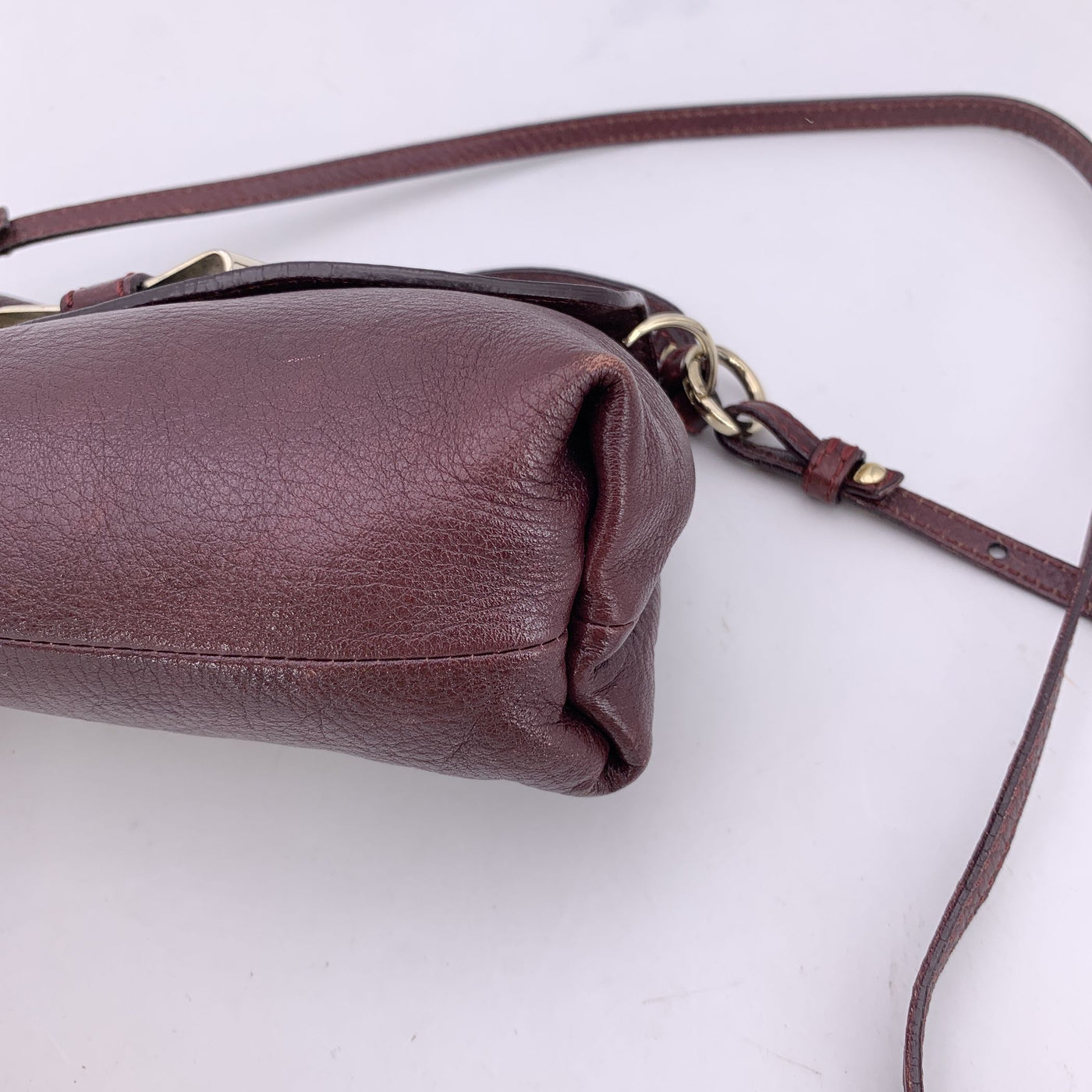 Chloe Purple Burgundy Leather 2 Way Lily Crossbody Bag Handbag