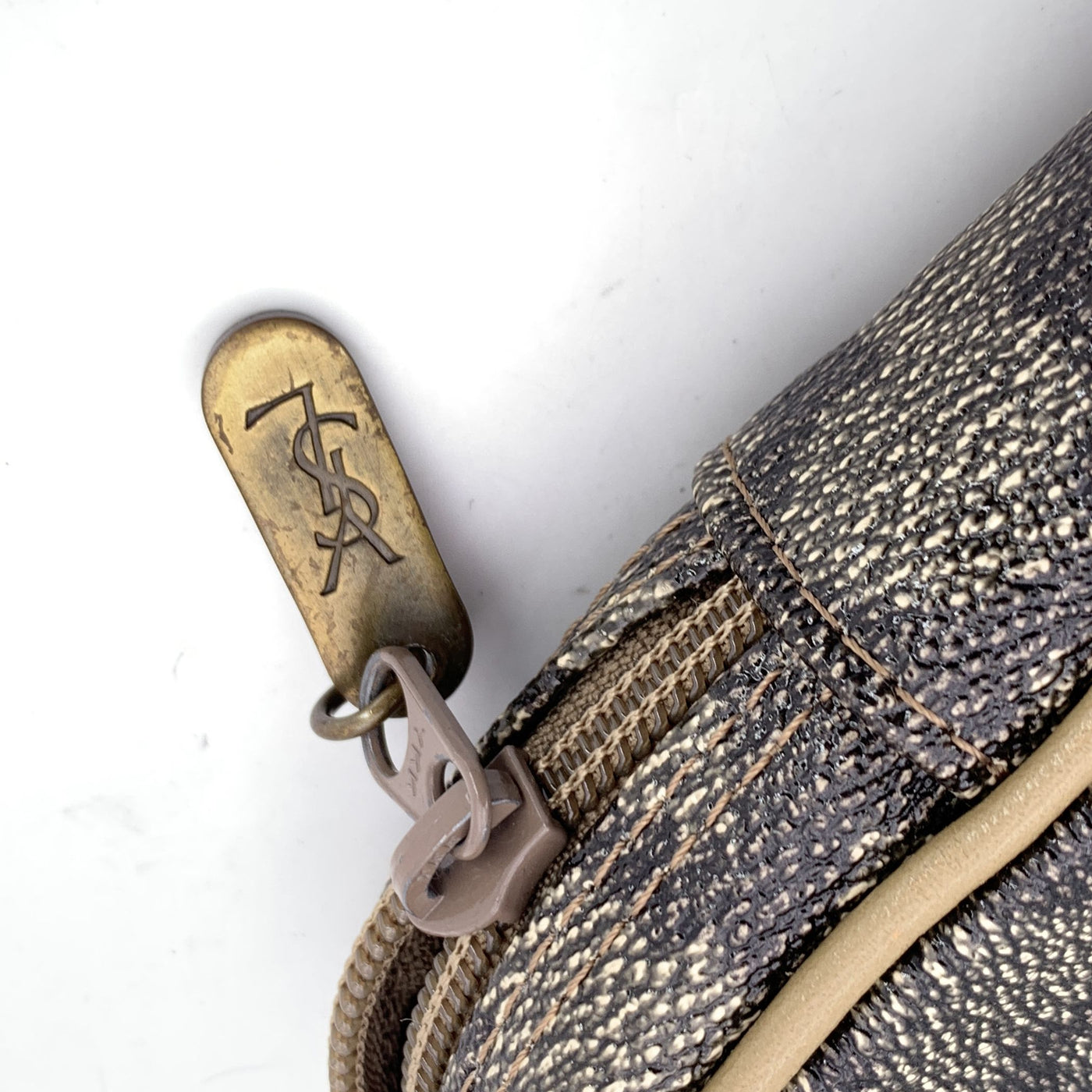 Yves Saint Laurent Vintage Giraffe Print Canvas Clutch Cosmetic Bag