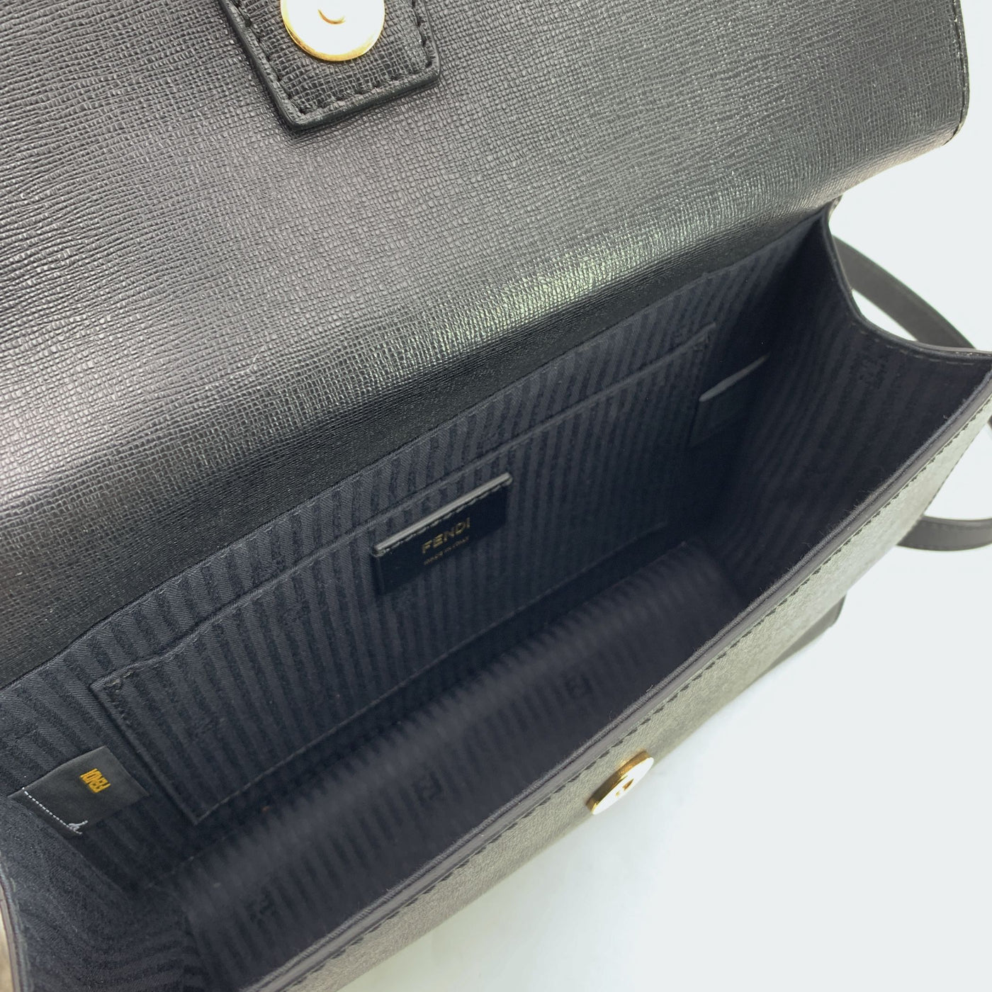 Fendi Black Leather Demi Jour Bag Tote Handbag with Shoulder Strap
