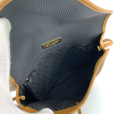 Yves Saint Laurent Vintage Black Textured Canvas Crossbody Bag