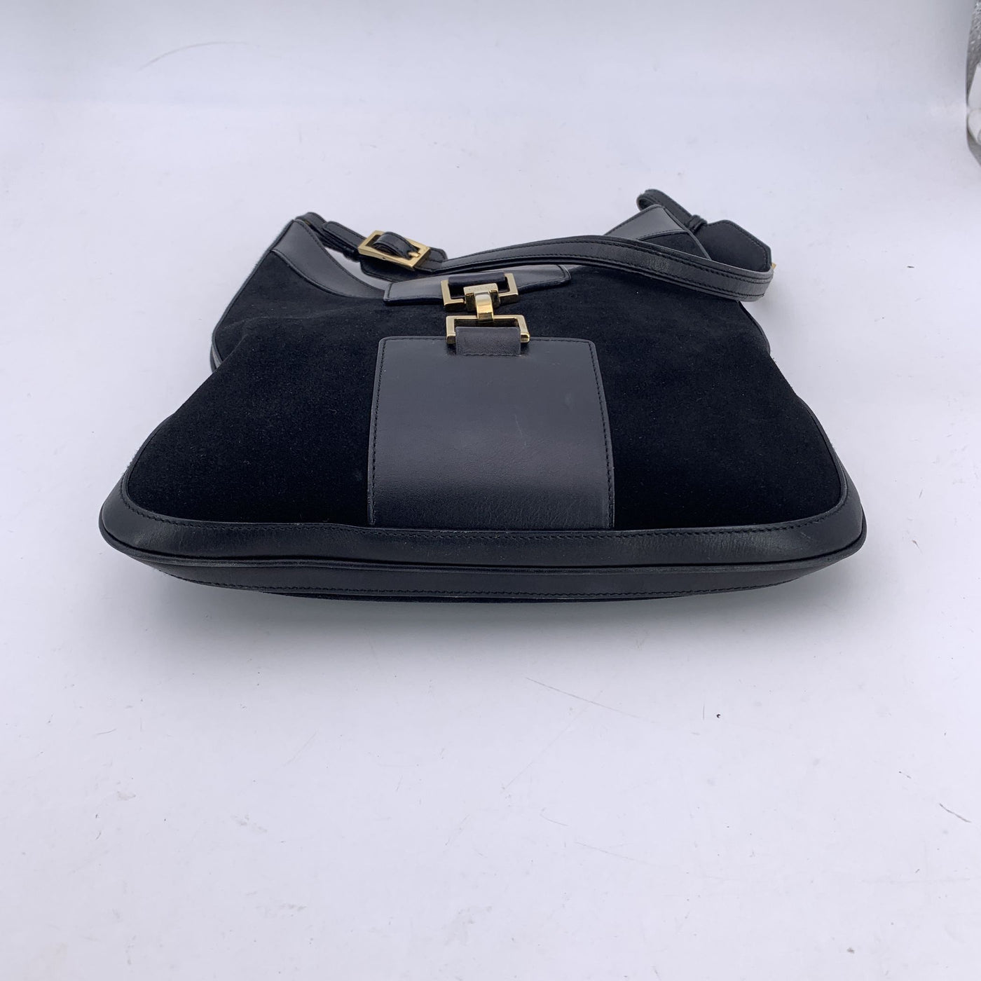 Gucci Black Suede and Leather Hobo Shoulder Bag