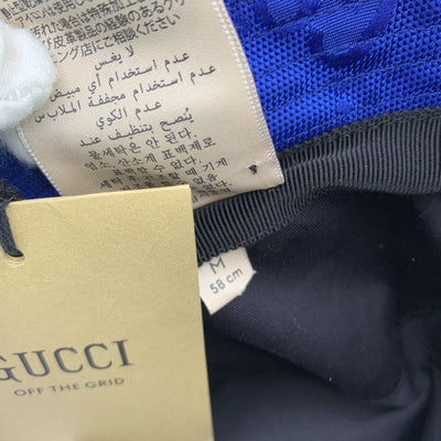 Gucci Blue Monogram Nylon Off The Grid Unisex Bucket Hat Size M