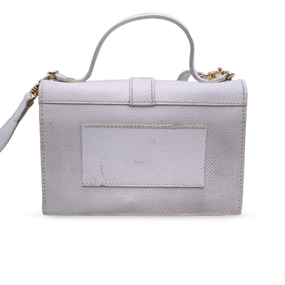 Fendi Vintage White Leather Textured Convertible Mini Handbag