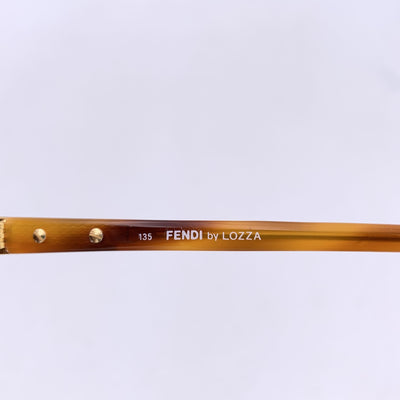Fendi by Lozza Vintage Tan Acetate Sunglasses FV 70 55/10 135mm