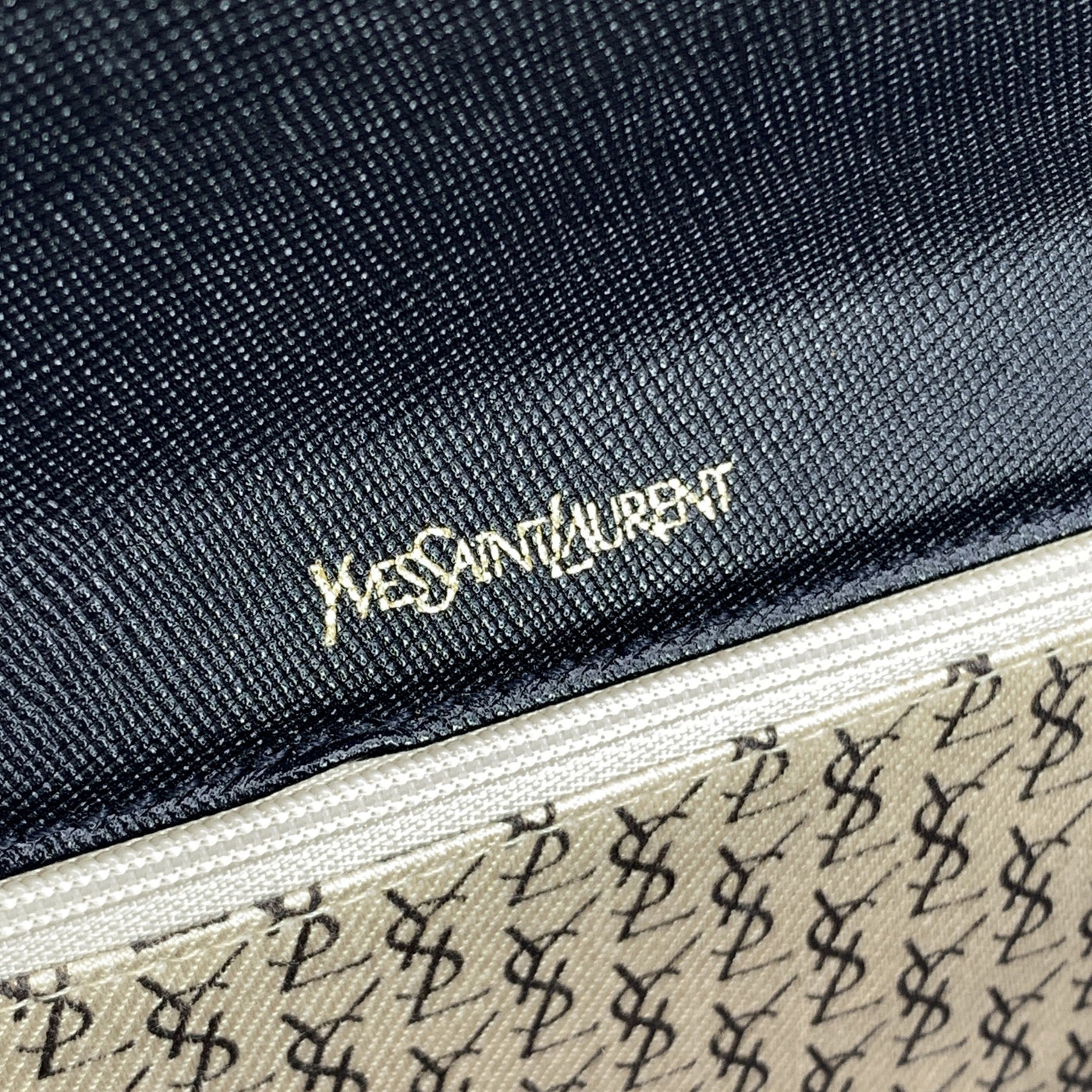 Yves Saint Laurent Vintage Black Leather Asymmetric Clutch Bag