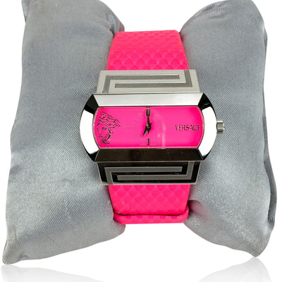 Versace Fluo Pink Fuchsia PSQ 99 Ladies Hippodrome Wrist Watch