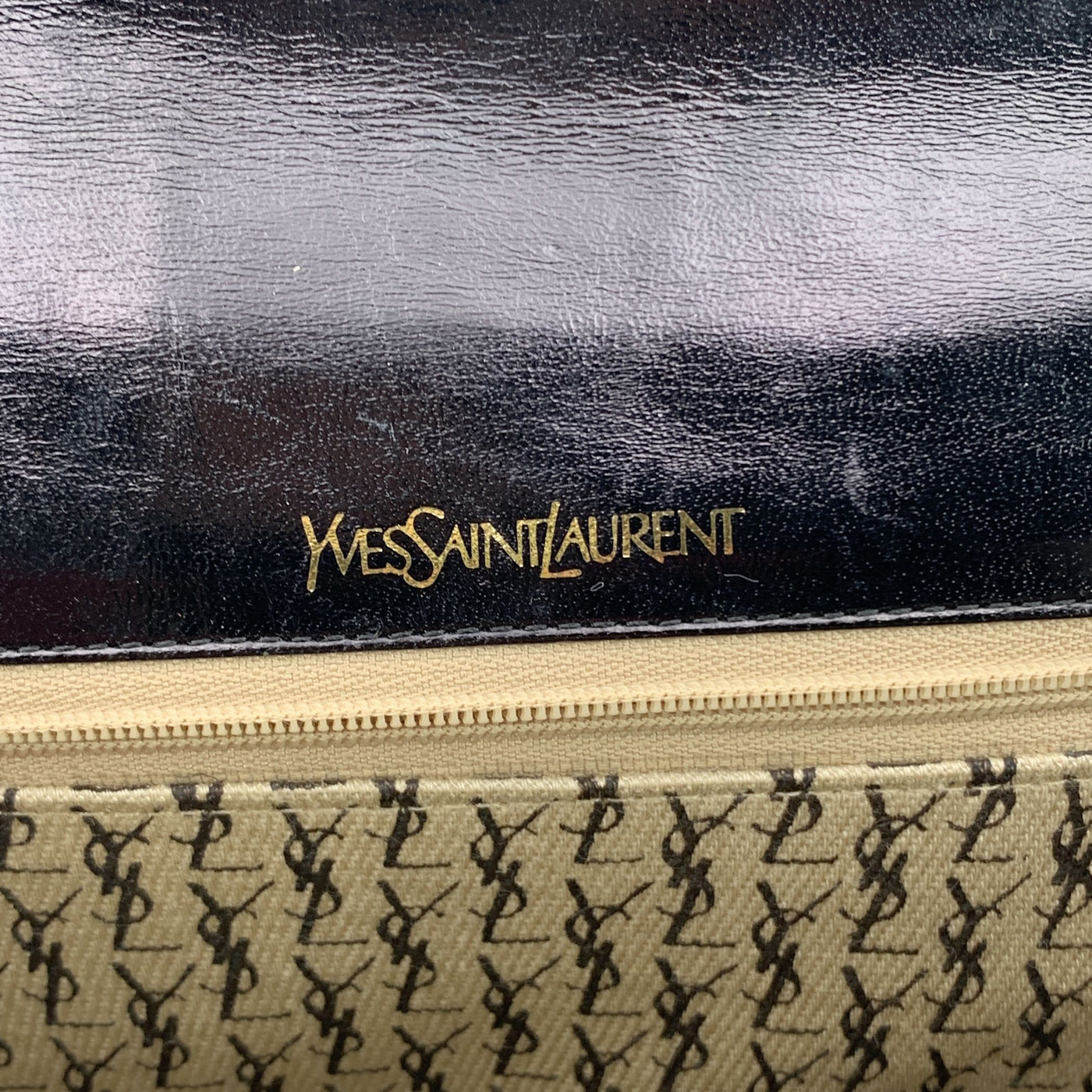 Yves Saint Laurent Vintage Black Diamond Quilted Leather Clutch Bag