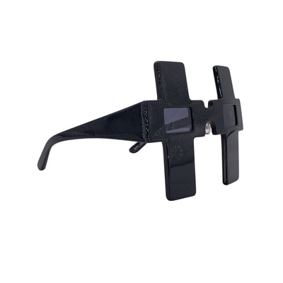 Jeremy Scott by Linda Farrow Black JS/Cross/1 Sunglasses 140 mm