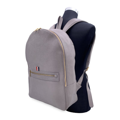 Thom Browne Grey Pebble Grain Leather Classic Backpack Bag