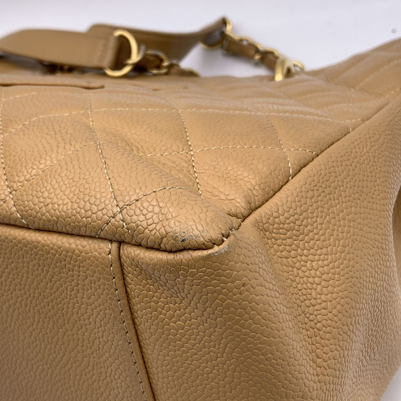 Chanel Beige Quilted Leather GST Grand Shopping Tote Bag