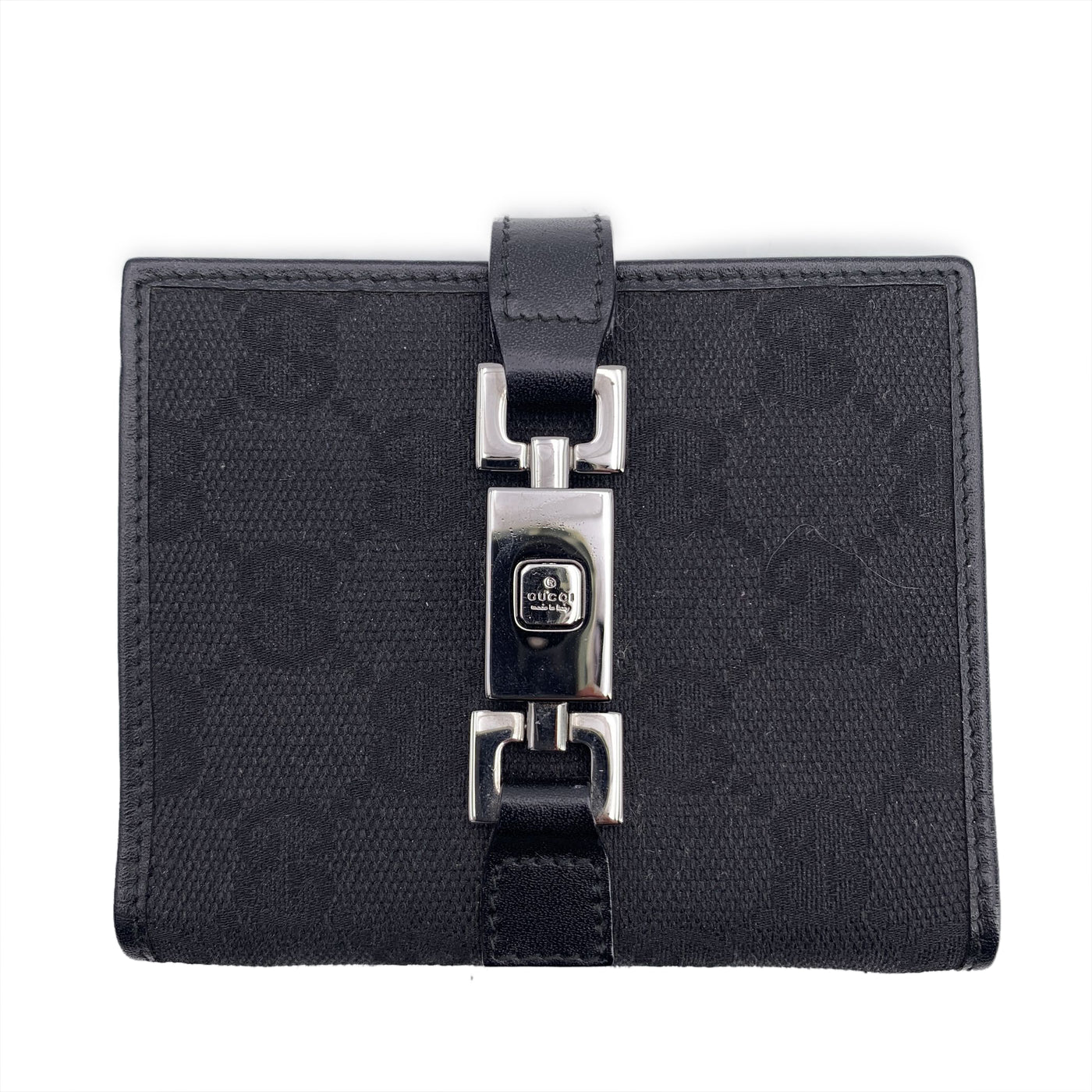 Gucci Black Monogram Canvas and Leather Jackie Address Book