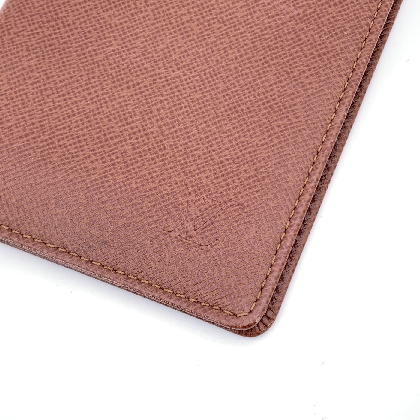 Louis Vuitton Vintage Tan Leather ID Card Wallet Photo Holder