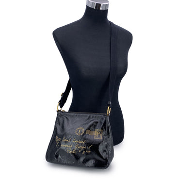 Yves Saint Laurent Black Patent Leather Y-Mail Shoulder Bag