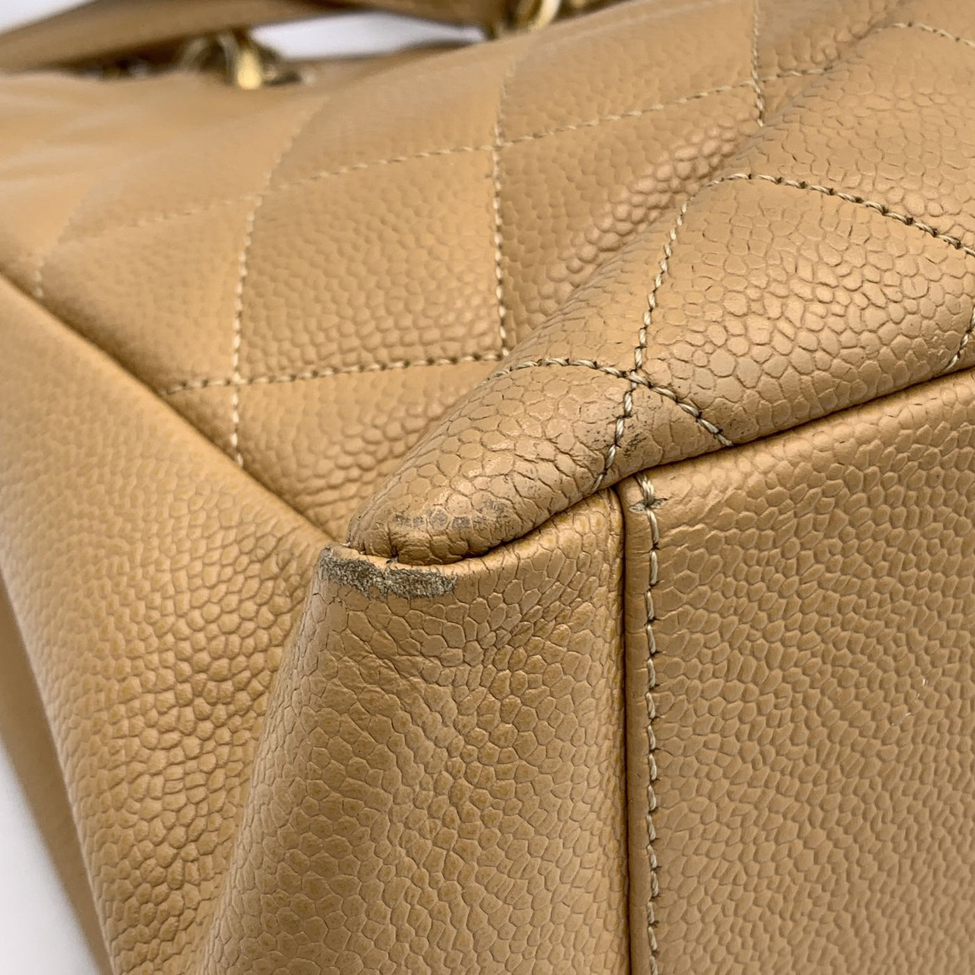 Chanel Beige Quilted Leather GST Grand Shopping Tote Bag