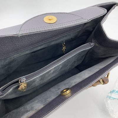 Gucci Vintage Dark Grey Leather Bamboo Princess Diana Tote Bag
