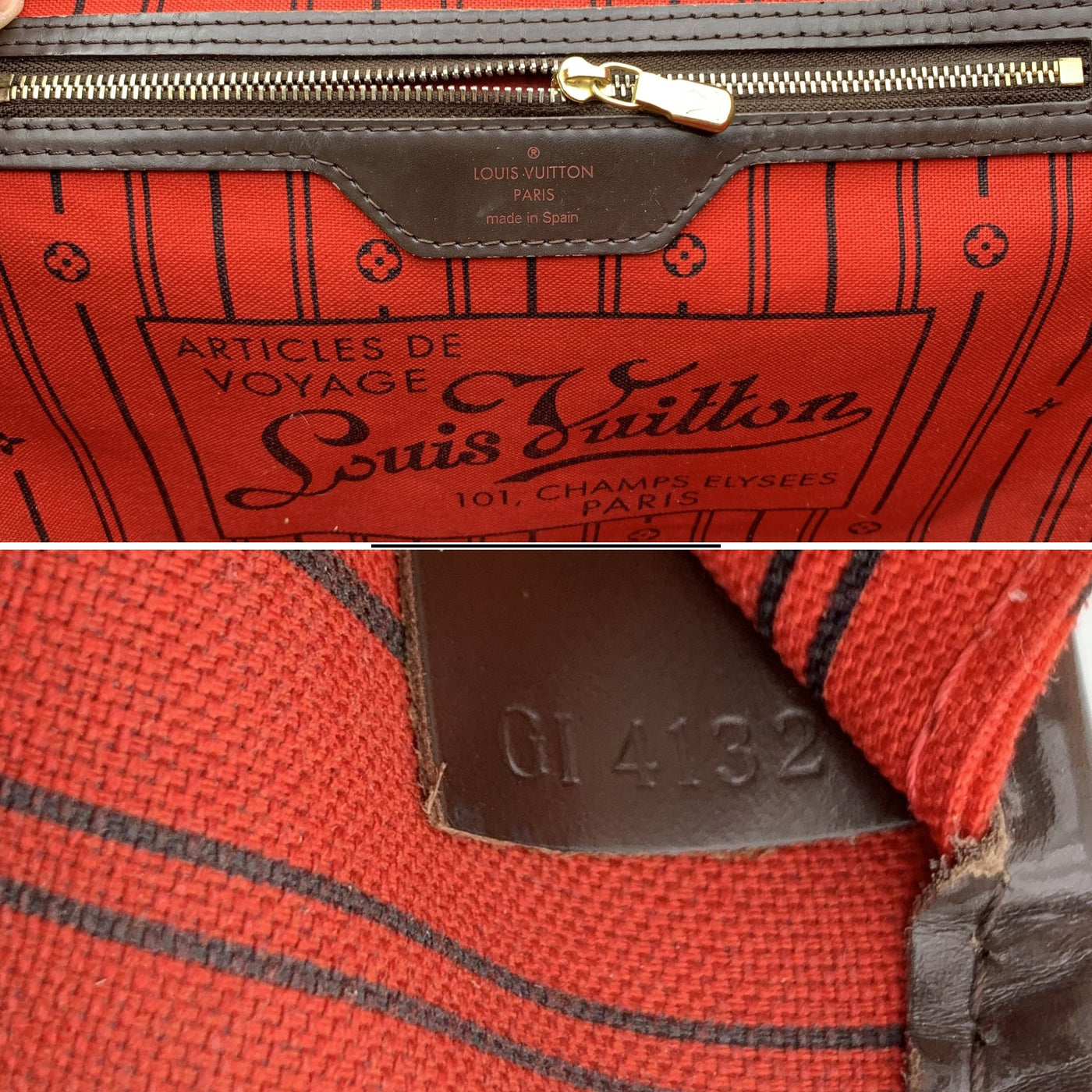 Louis Vuitton Brown Damier Ebene Canvas Neverfull MM Tote Bag