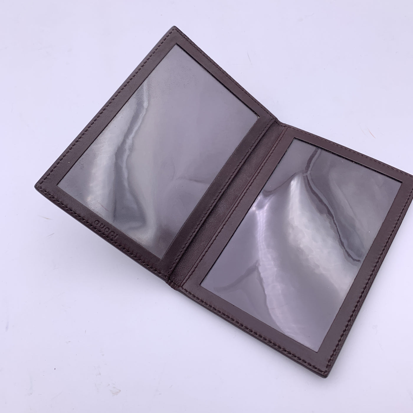 Gucci Brown Guccissima Leather Travel Two Photo Frame Pictures Holder