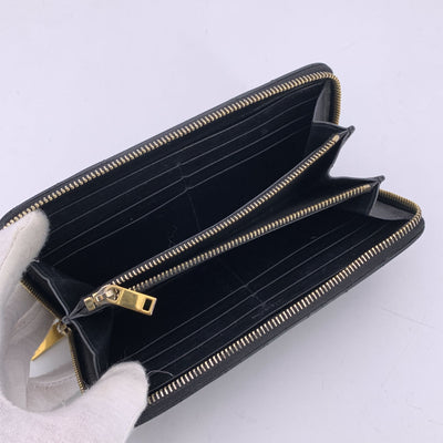 Saint Laurent Black Y Quilted Leather Continental Zippy Wallet