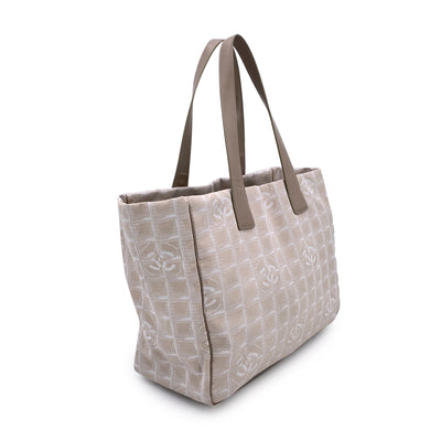 Chanel Vintage Beige Nylon New Travel Line Tote Shoulder Bag