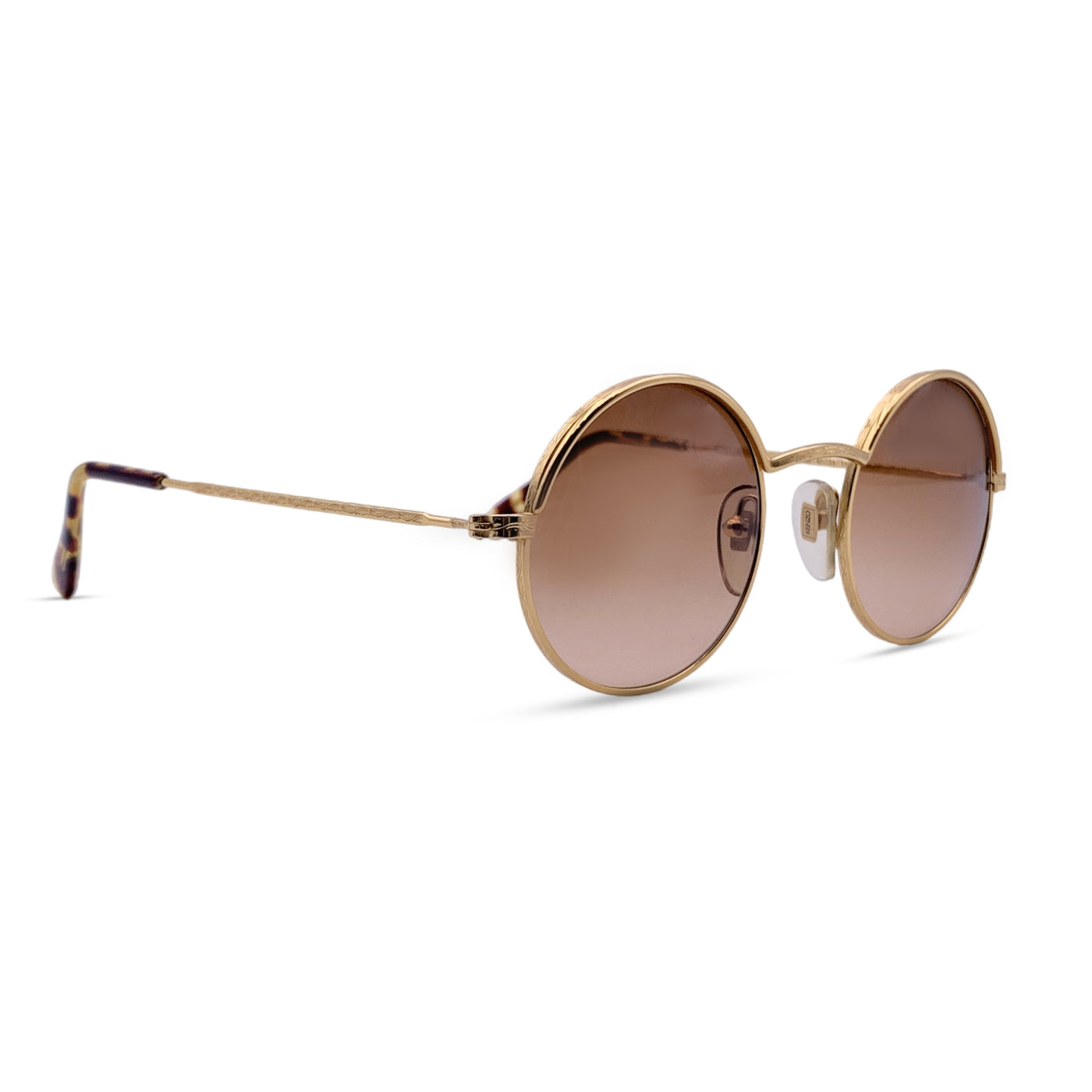 Kenzo Round Vintage Gold Unisex Sunglasses Oscar K 13 47/23 135 mm