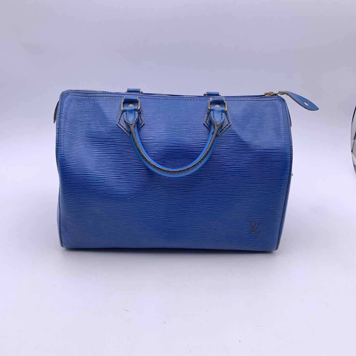 Louis Vuitton Toledo Blue Epi Leather Speedy 30 Boston Bag Handbag