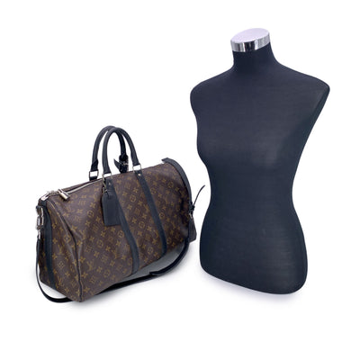 Louis Vuitton Monogram Macassar Keepall Bandouliere 45 Travel Bag