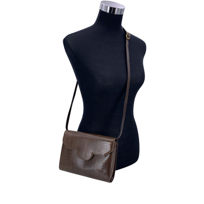 Yves Saint Laurent Vintage Brown Leather Convertible Shoulder Bag