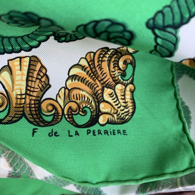 Hermes Vintage Silk Scarf Ludovicus Magnus de la Perriere Defects