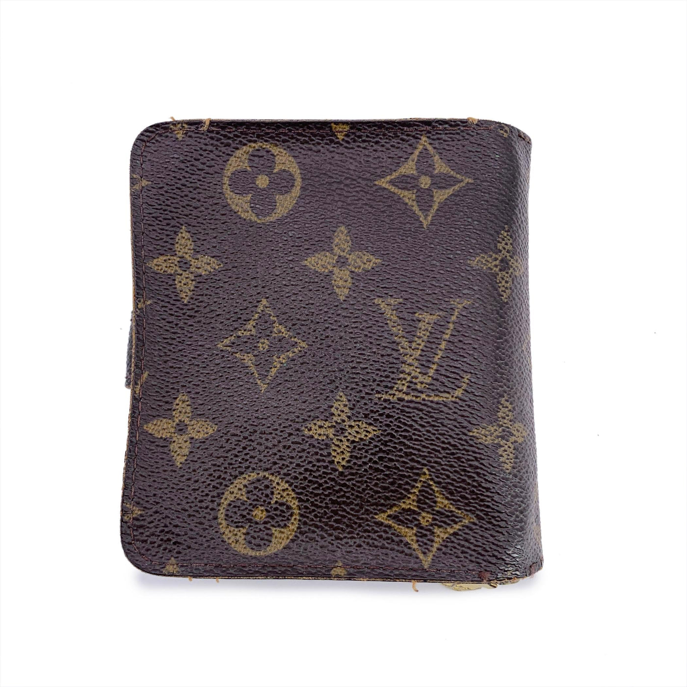 Louis Vuitton Vintage Monogram Canvas Zip Compact Wallet Defects