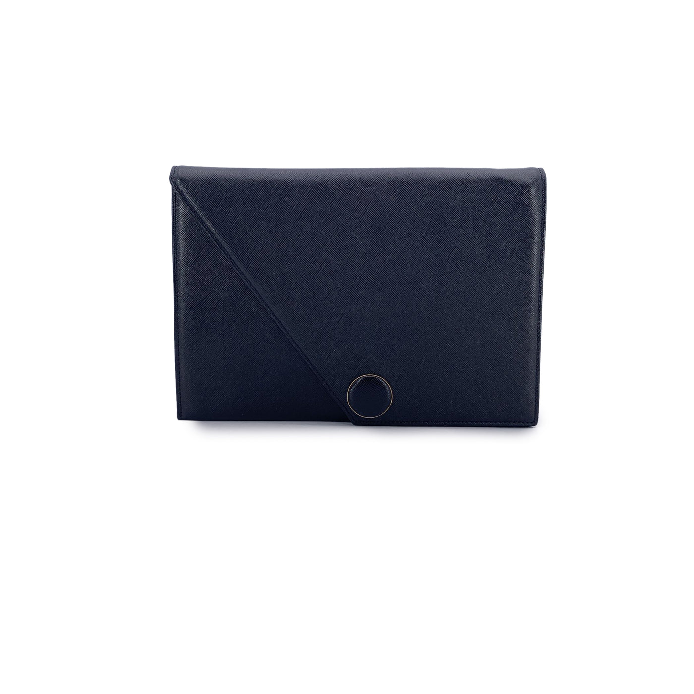 Yves Saint Laurent Vintage Black Leather Asymmetric Clutch Bag