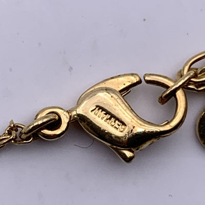 Christian Dior Gold Metal CD Logo Small Pendant Chain Necklace