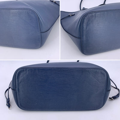 Louis Vuitton Blue Epi Leather Neverfull MM Tote Bag